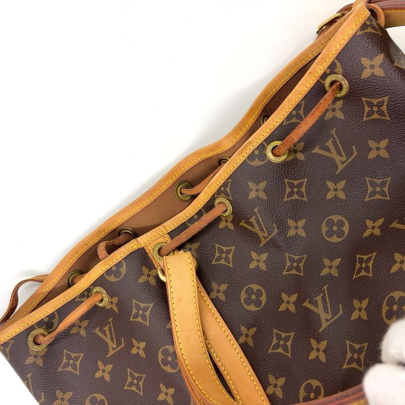 Louis Vuitton Noe Monogram Leather × PVC Brown Shoulder Bag Gold M42224