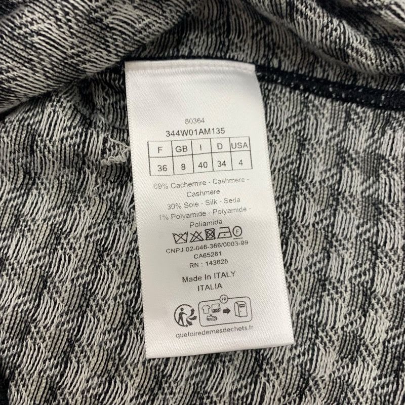 Christian Dior Top Black White Logo Check Knit Sleeveless