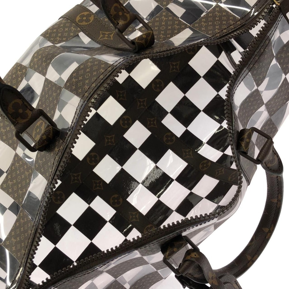 Louis Vuitton Monogram Chess Keepall Bandouliere Boston Bag — view 8