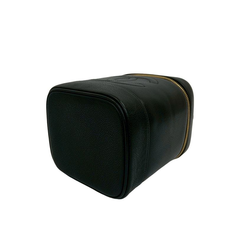 Chanel Chanel Caviar Leather Vanity Bag Mini Handbag Black 28298