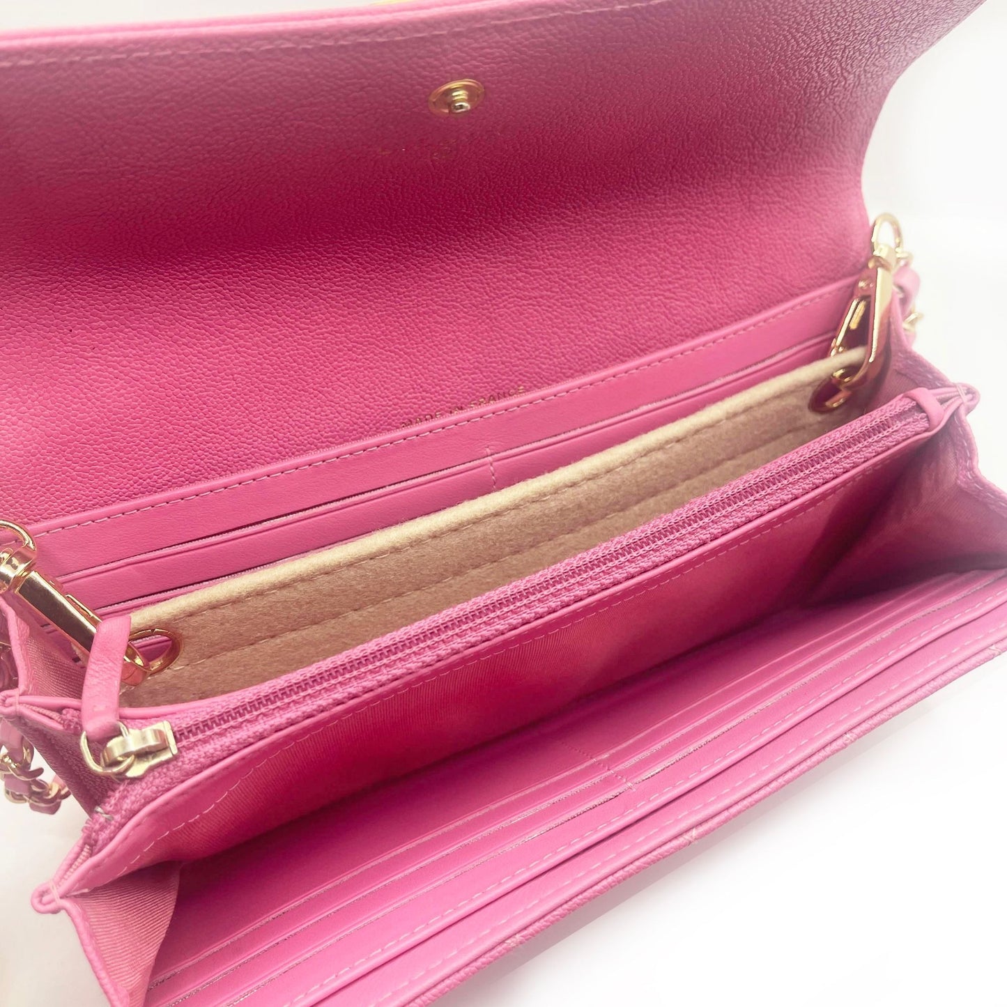 CHANEL Boy CC Flap Lambskin Wallet Chain Shoulder Crossbody Pink Gold