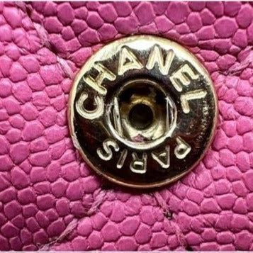 CHANEL Boy CC Flap Lambskin Wallet Chain Shoulder Crossbody Pink Gold