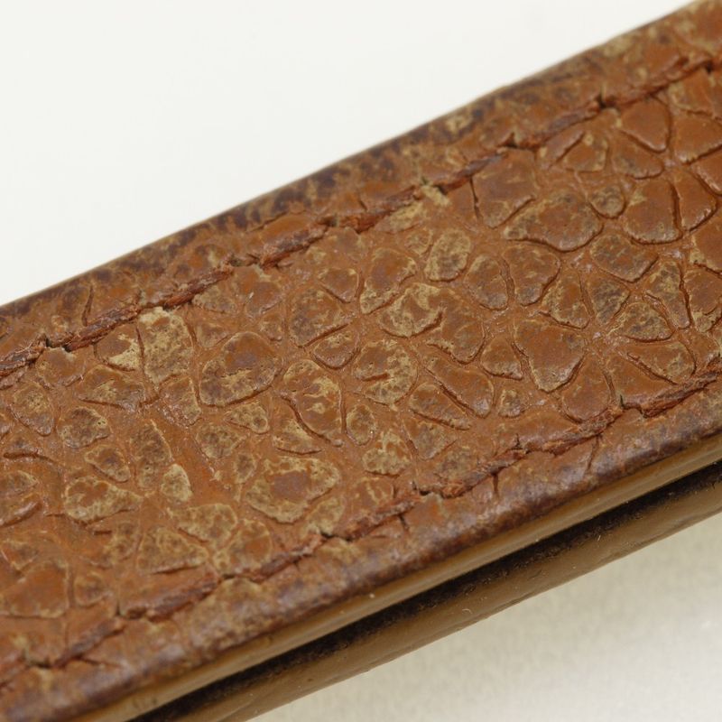 Bvlgari Gold Plated And Leather Brown Unisex Strap