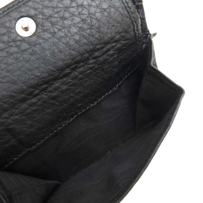 Fendi Wallet Men Wallet Leather Genuine Black 7m0194 O7n Fogxn Coin Wallet