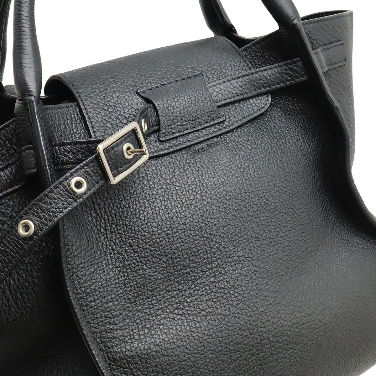 Celine Big Bag Small Handbag 2WAY Shoulder Bag Crossbody Leather Black Black