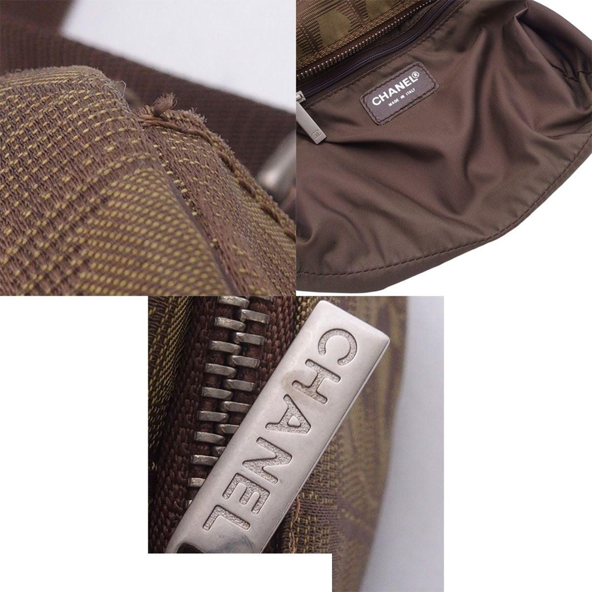 Chanel New Travel Line Mini Roll Khaki Brown Nylon Shoulder Bag — view 8