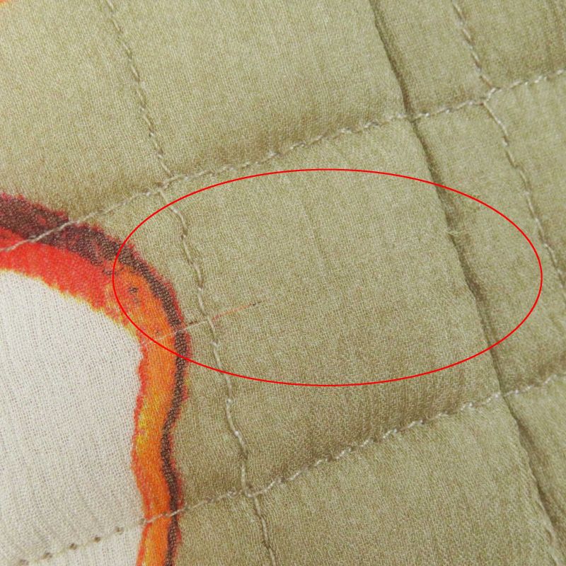 CHANEL Vintage 00S P15722 Gabrielle 100% Silk Face/face Pattern With Coco Mark