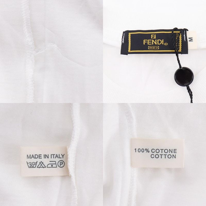 Fendi Logo Double F Cotton White Men's Short Sleeve T-shirt