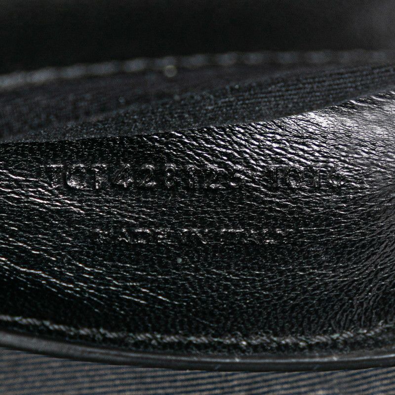 Saint Laurent Satchel Small YSL Logo Chain Shoulder Bag Handbag Black Leather