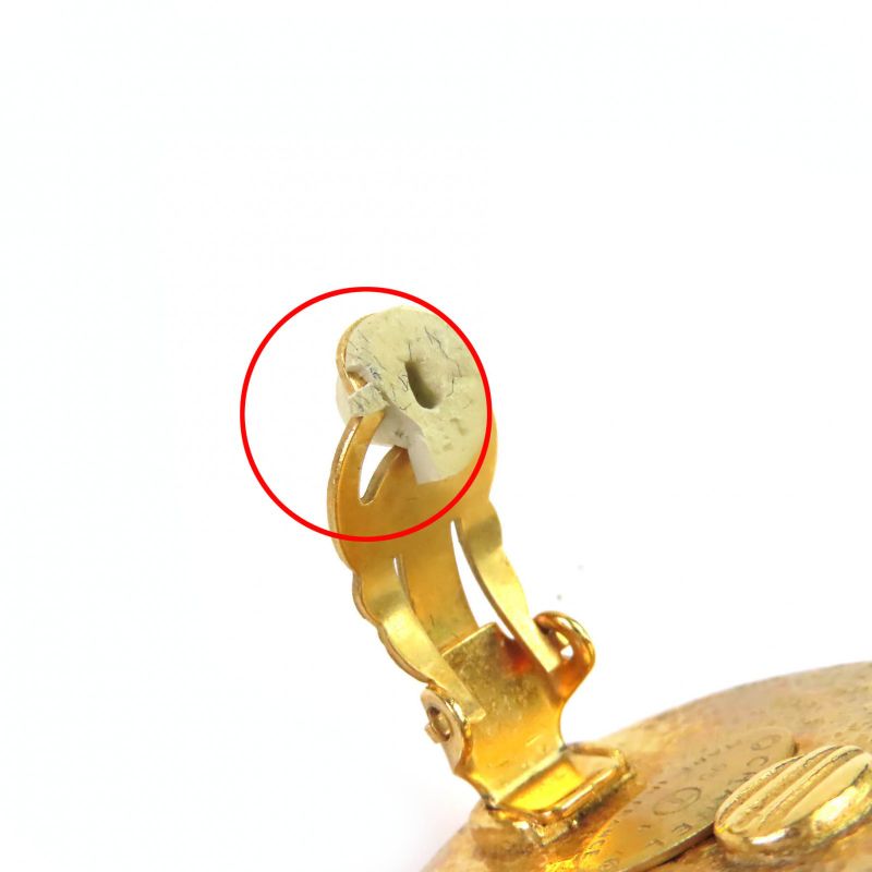 CHANEL Vintage 95P Coco Mark Faux Pearl Round Earrings Accessories For Both