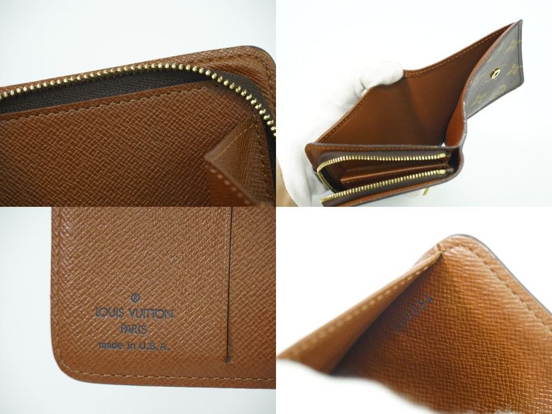 Authentic Louis Vuitton LV Compact Zip Monogram Fold Wallet Brown M61667