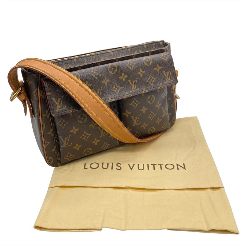 Louis Vuitton Viva Cité GM Shoulder Bag Monogram Canvas M51163 Brown Gold