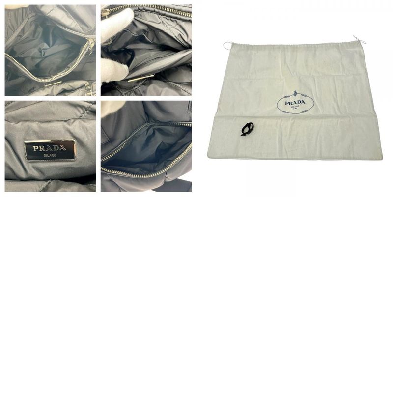 Prada Bl0881 Nylon 2way Bomber Handbag Black 408619 Handbag