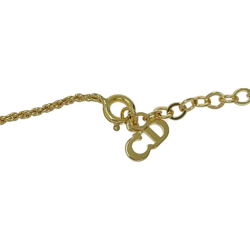 Christian Dior GP CD Logo Round Necklace Gold 448989 Necklace