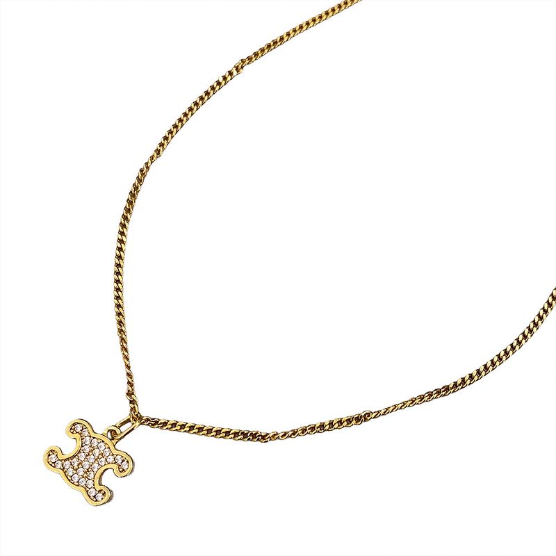 Celine Triomphe Rhinestone Necklace