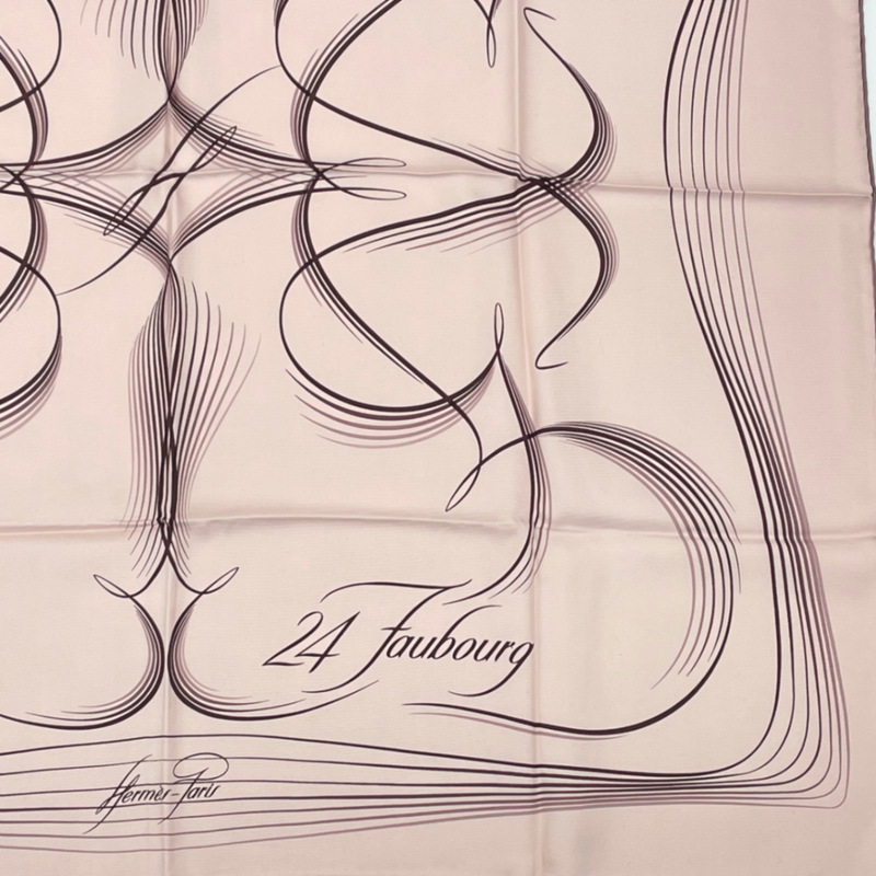 Hermes Scarf Carre 90 Silk 24 Faubourg 24 Faubourg Pink