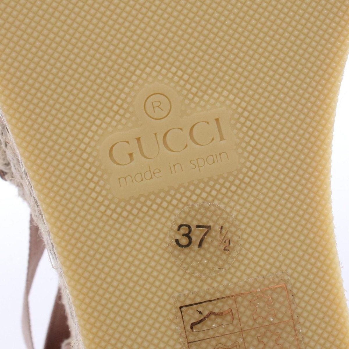 Gucci Sandals GG Marmont Lace Up Espadrilles Wedge Sole Beige Leather — view 6