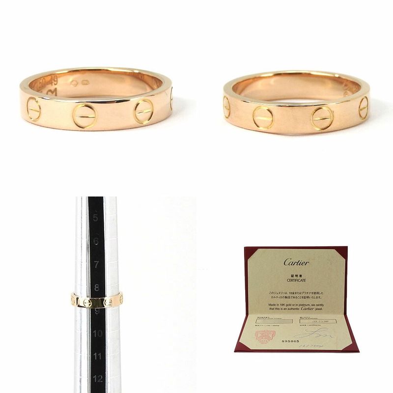 Cartier Ring Mini Love Ring Size 49 Size 9 Au750 18K PG Pink Gold Approx 3.4g
