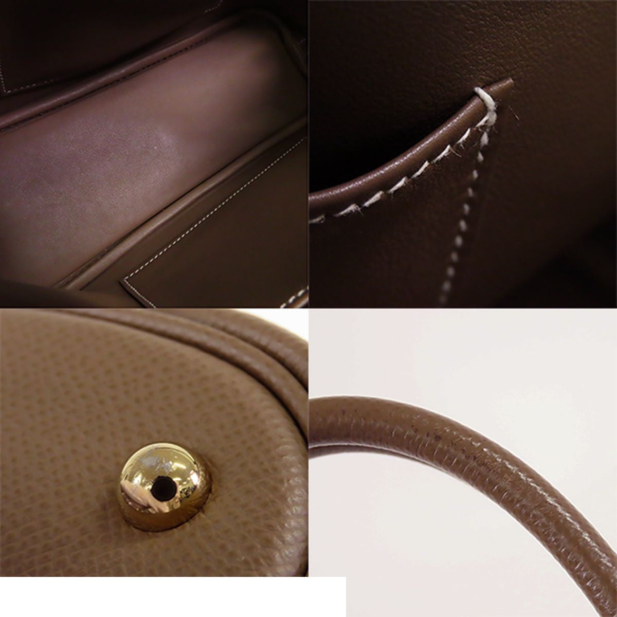 Hermes Bolide 1923 25 Etoupe Gold Epsom 2-Way Shoulder Bag — view 8
