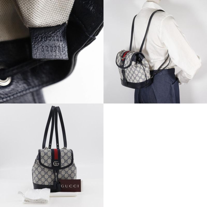 Gucci Ophidia Mini 795221 GG Supreme Canvas Gray/navy Blue Ladies Backpack/daypa