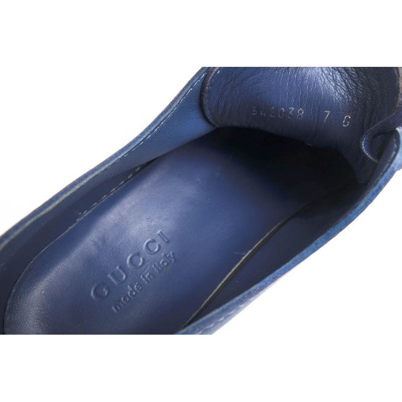 Gucci Shoes Sneakers Low Cut Men Leather Blue Mirosoft — view 7