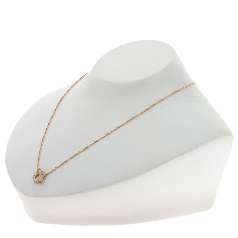 Hermes Finesse Diamond Necklace 18K Pink Gold Ladies