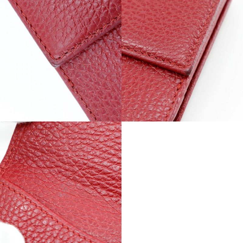 Gucci GG Marmont 456122 Leather Red Ladies Fold Wallet