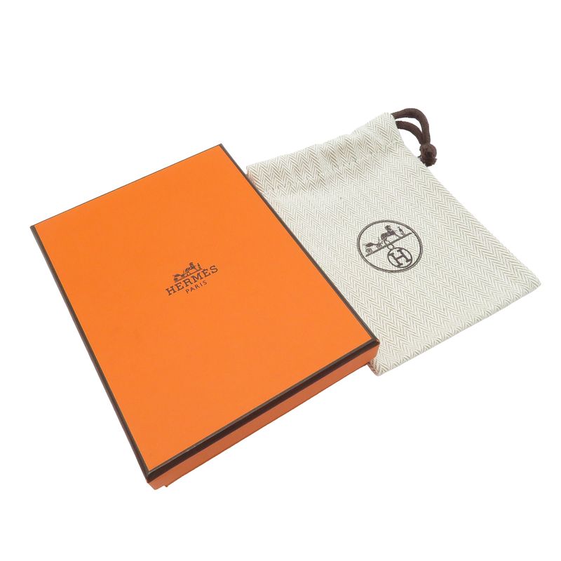 Hermes Necklace Col H Pendant Metal Lacquer Gray and Silver Hardware Horn Motif