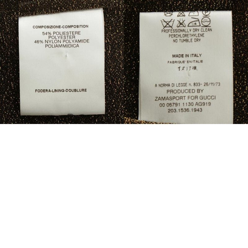 Gucci 2000 Tom Ford Period Lame V-neck Long Sleeves Top Cut And Sewn Gold 42