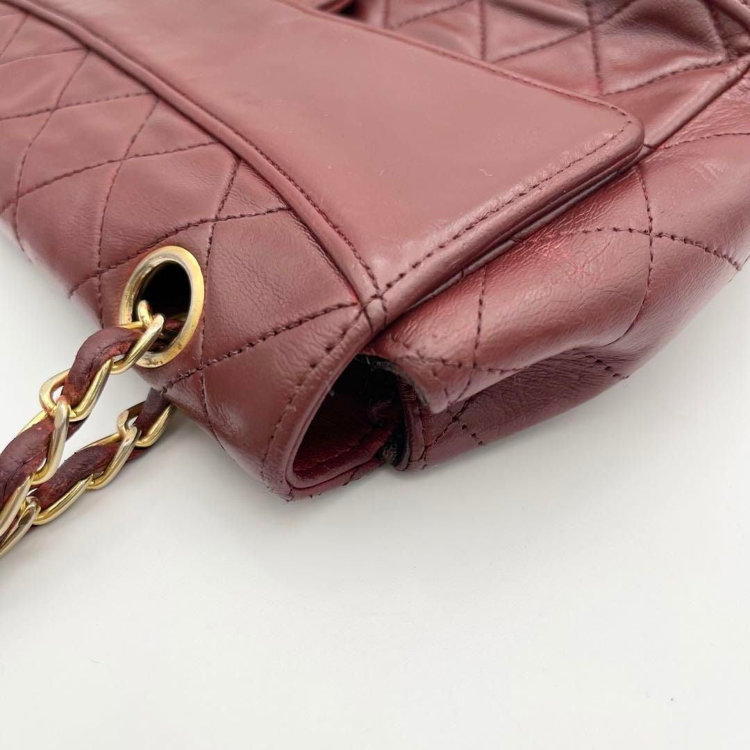 CHANEL 24K Vintage Flap Bag Lambskin Leather Quilted Chain Purse