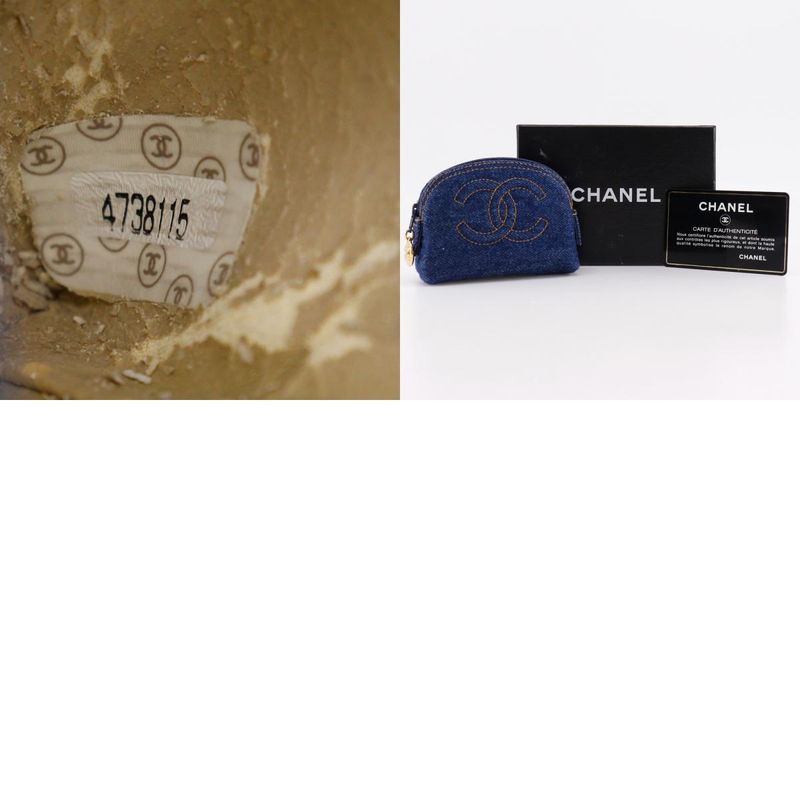 Chanel Coco Mark Mini Pouch 97P A02789x03304 Denim Blue Ladies Pouch