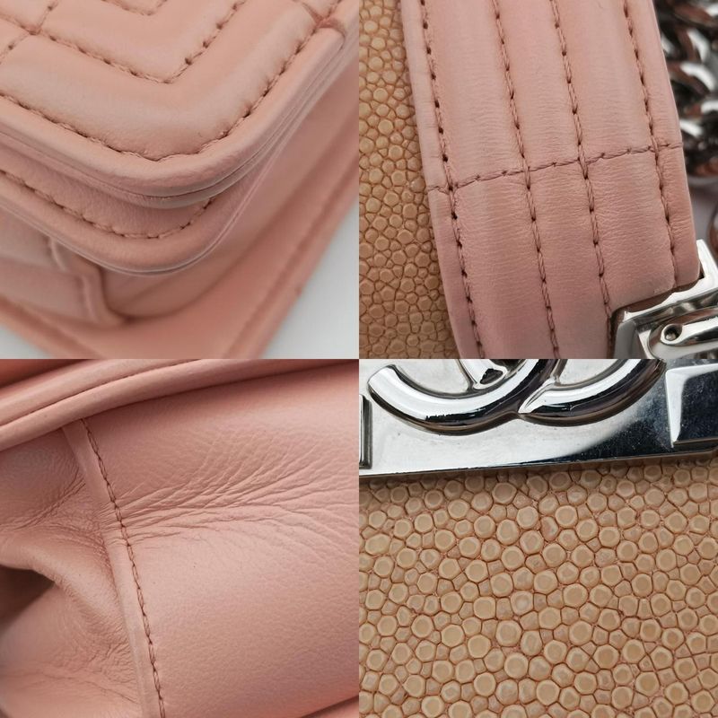 Chanel Galusha Stingray Medium Boy Flap Pink And Beigeleather A6706416404982