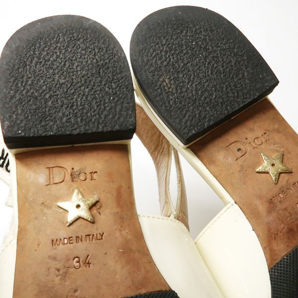 Christian Dior Ballet Flat Shoes S Ring Back Ribbon J'a Sandals Patent 34