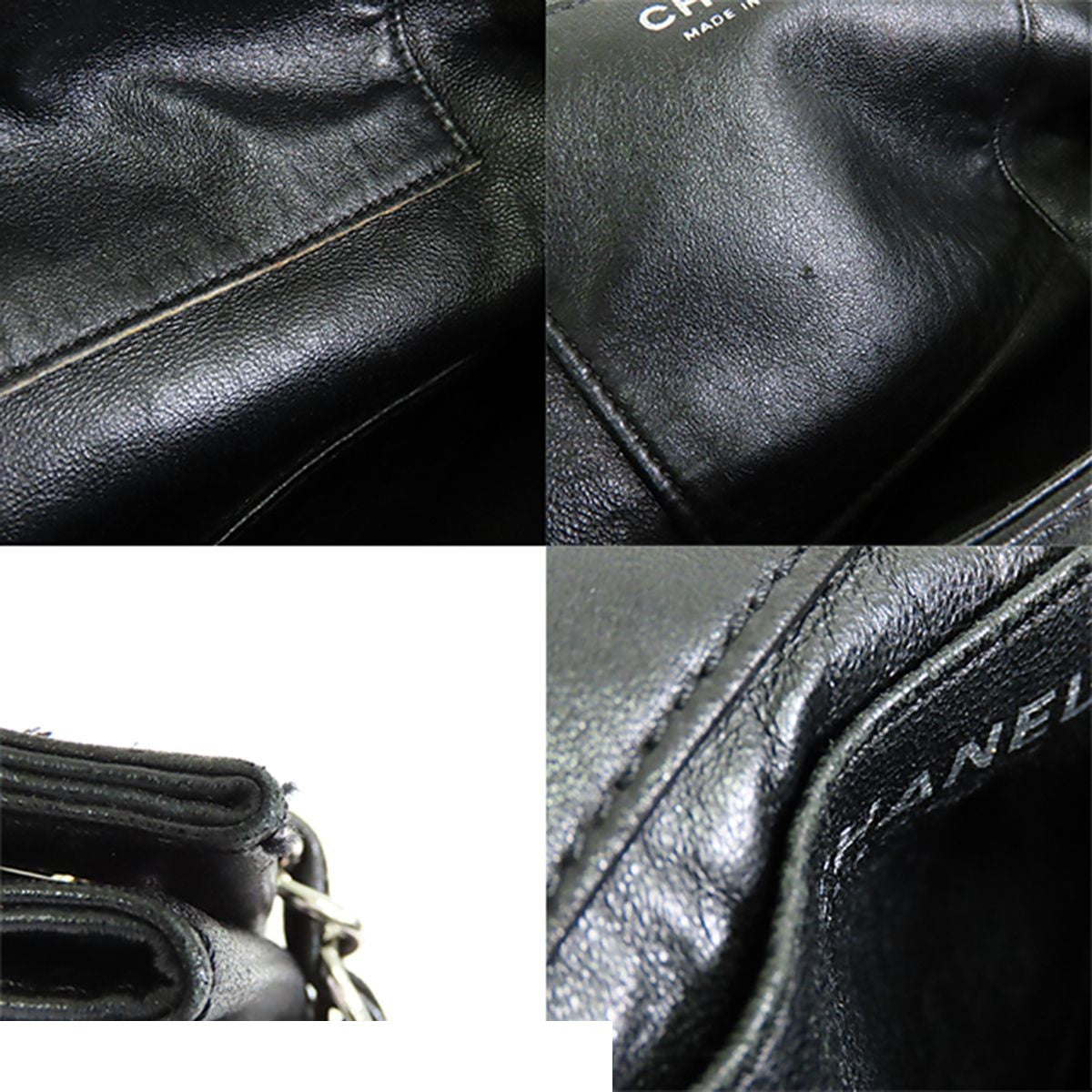 Chanel Accordion Chain Black Silver Lambskin Twist CC Logo Shoulder Bag — view 8