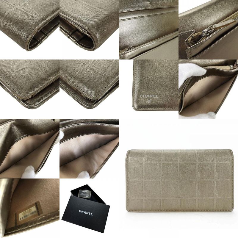 Chanel Long Wallet New Travel Line Leather Gold - Fold 11 Ladies Women Chanel