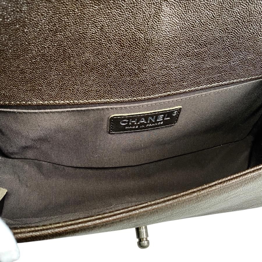 Chanel Boy Chanel Shoulder Bag Chain Bag A67086 Matelasse Caviar Skin Coco Dark