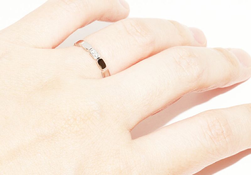 Chanel Pt950 Diamond 2P (approx 002ct) Première Promes Wedding Ring Width 25mm