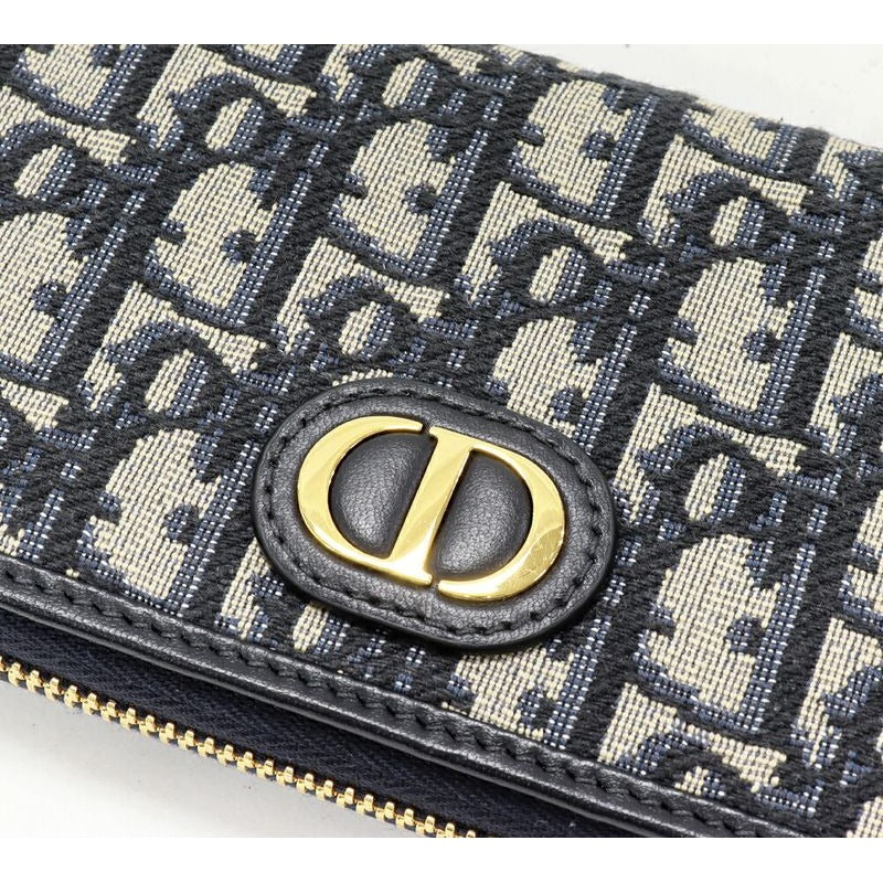 Dior Round Zipper Long Wallet With Change Pocket Oblique Jacquard 30 — view 5