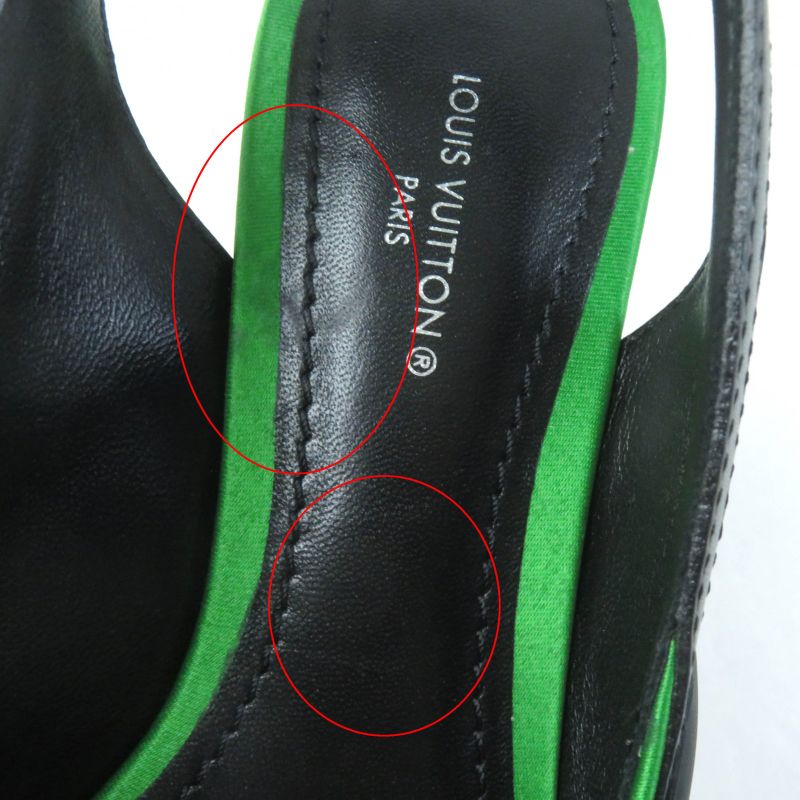 Louis Vuitton Arkwright Line Pointed Toe Back Strap Pumps With Rubber LV Logo