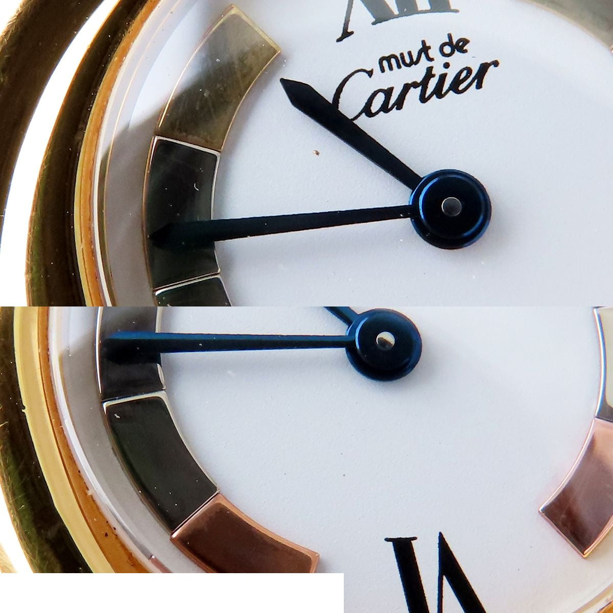 Cartier Must Trinity White Three Color Gold Leather Vermeil Watch Quartz — view 8