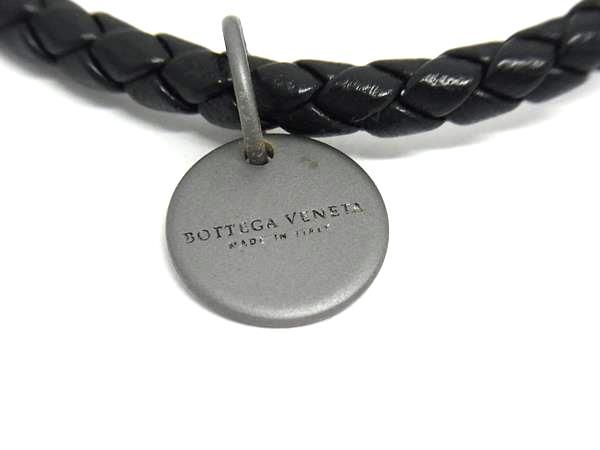 Bottega Veneta Intrecciato Leather Bracelet Bangle Accessories Black Fs4033