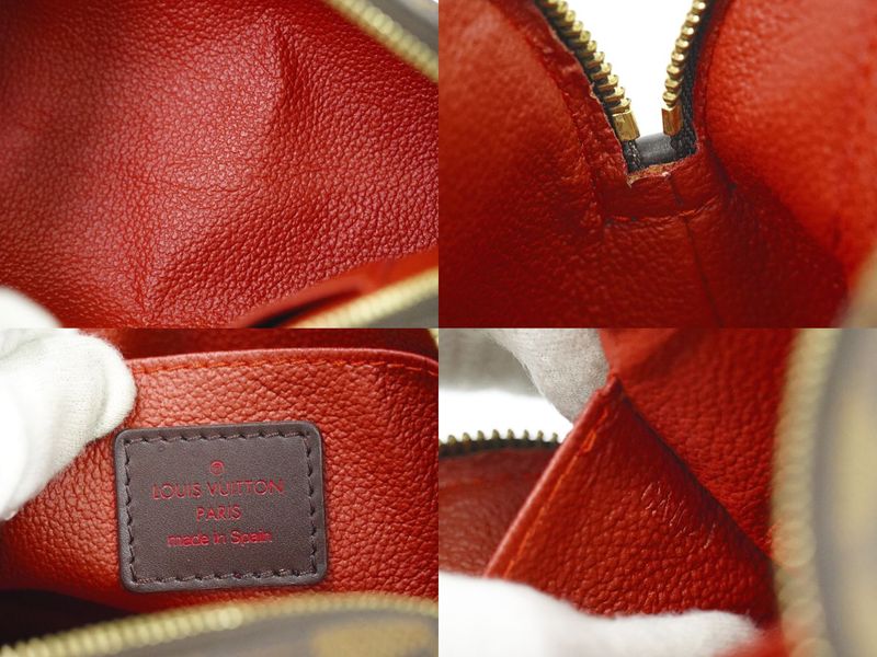 Authentic Louis Vuitton LV Pochette Cosmetic Damier Ebène Pouch Brown N47516