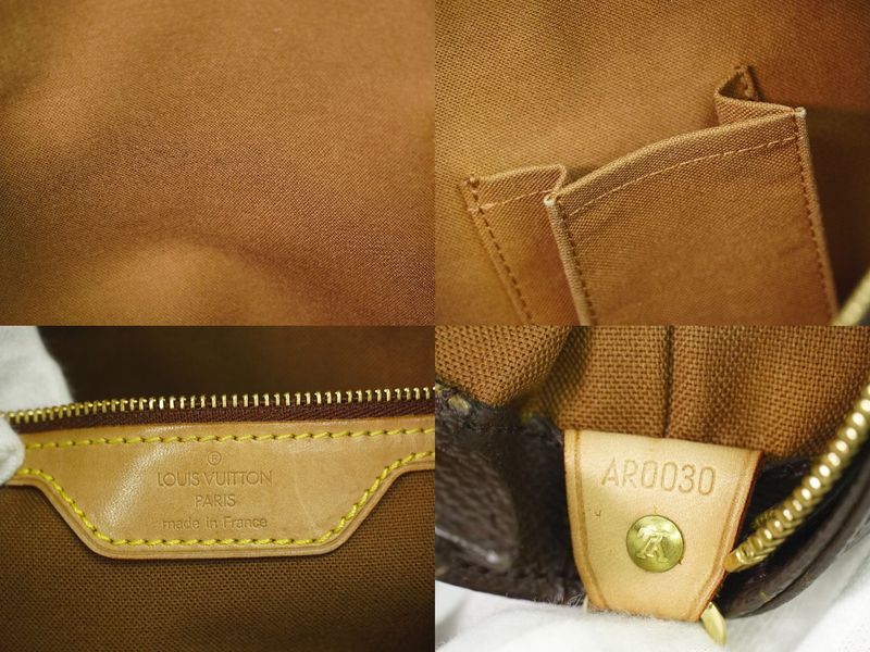 Authentic Louis Vuitton LV Cabas Mezzo Monogram Shoulder Bag Tote Bag Brown