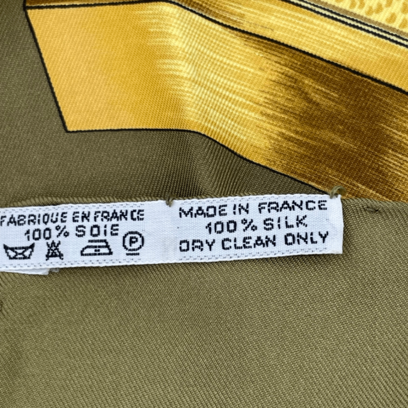 Hermes Carre 90 Etriers Scarf With Stirrup And Harness Pattern Silk Brown