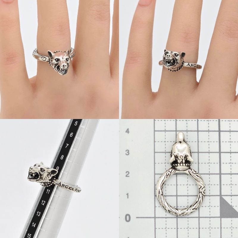 Gucci Anger Forest Wolf Head Ring 10 Approx 10 Star Ring Silver Sv925 1680fi