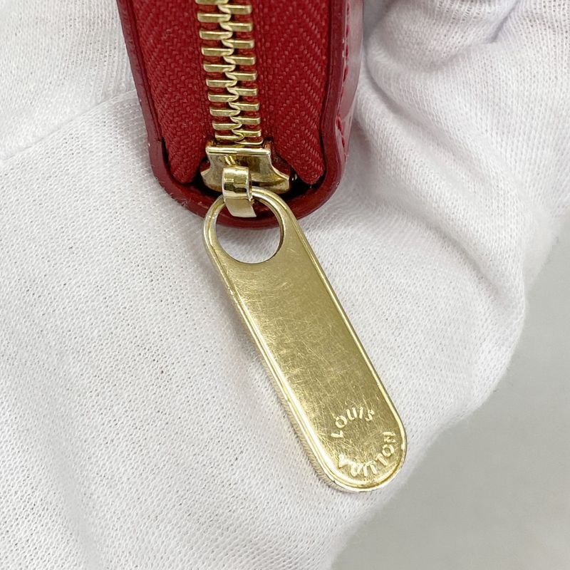 Louis Vuitton Vernis Zippy Wallet M91732 Rouge Grenadine Ladies