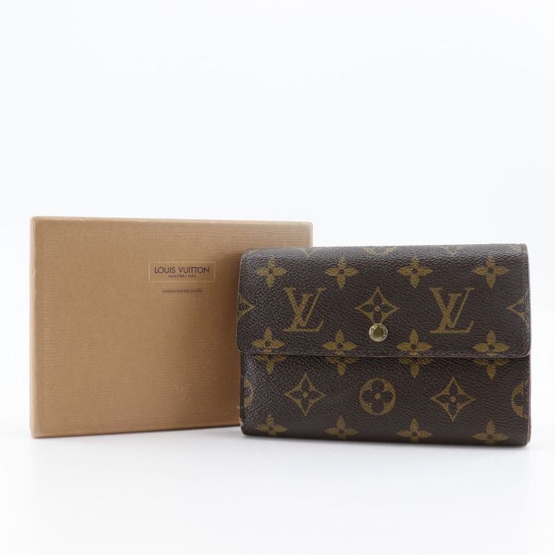 Louis Vuitton Porte Trésor Étui Papier M61202 Monogram Canvas Brown Sp1000