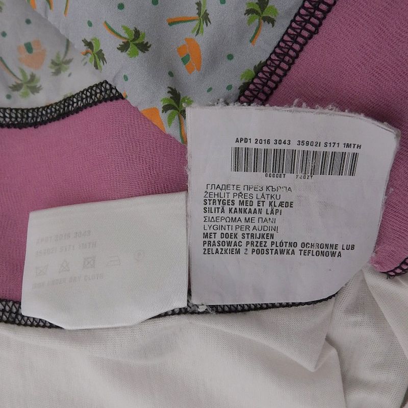 Prada Cotton All-over Patterned Switched Short Sleeve Cut And Sewn Top Women's