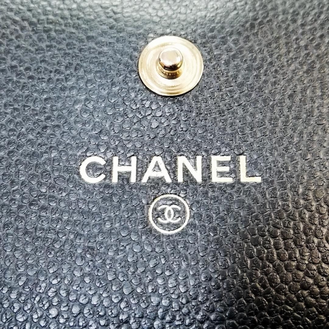 CHANEL Boy CC Flap Wallet Caviar Leather Chain Shoulder Crossbody Bag