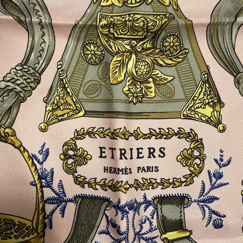 Hermes Scarf - Pink X Light Grey X Multi Etriers